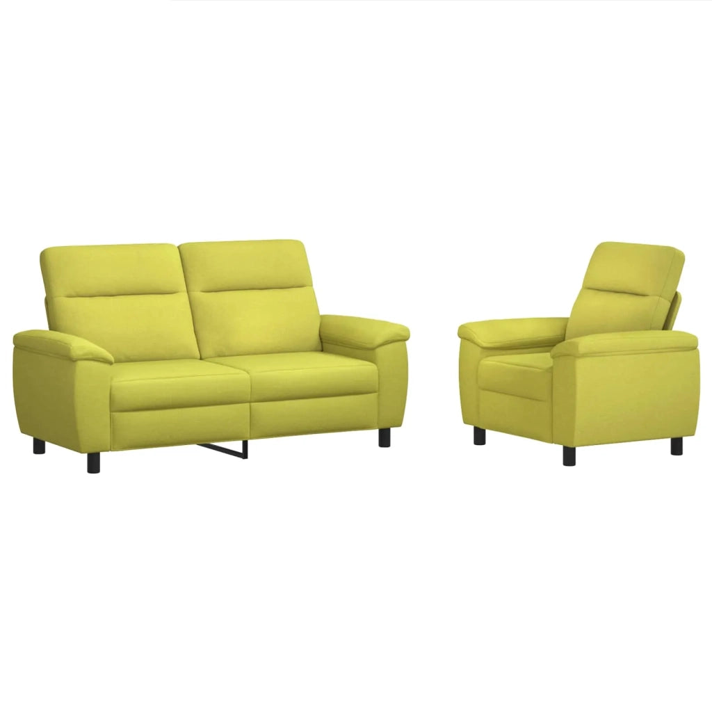 Set di divani 2 pcs Verde chiaro Tessuto 3430614
