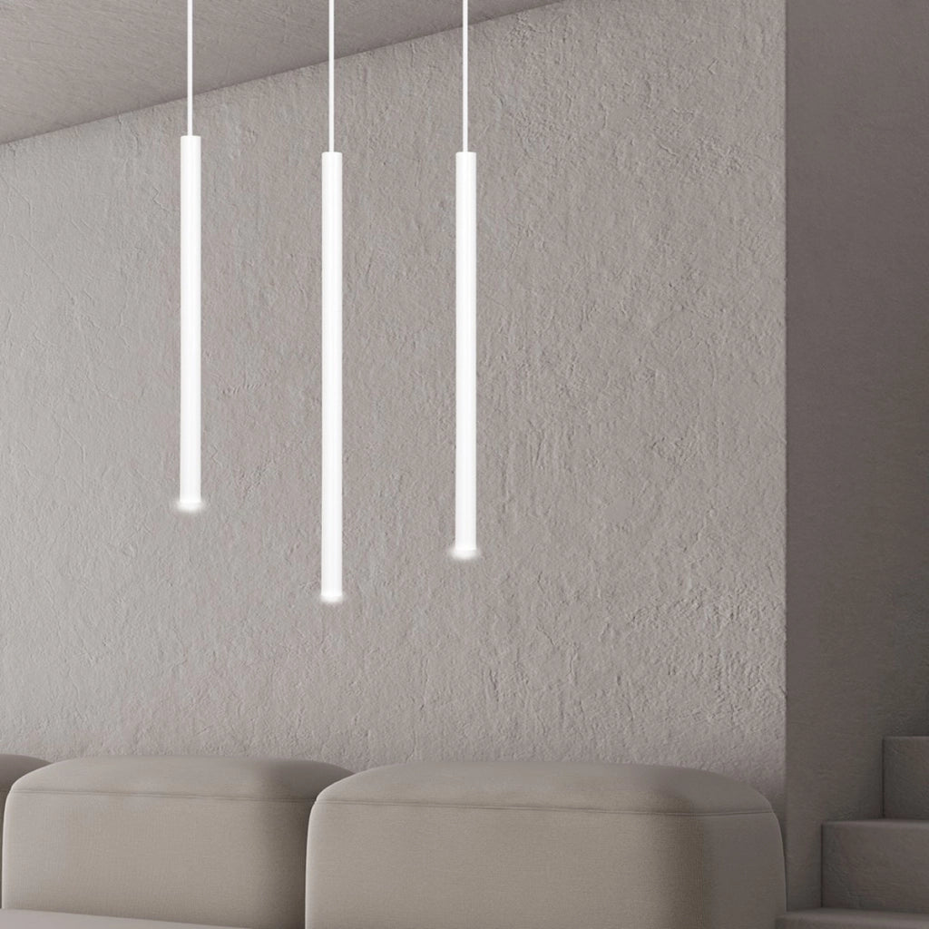 Lampada a sospensione Selter in acciaio bianco opaco