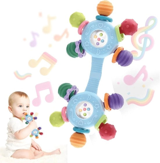 Accessori per bimbi - Rammella di silicone - Giocattolo per masticare - Accessorio per l'allattamento - Adatto per bambini da 0 a 6 mesi - Ideale per bambini da 3 mesi