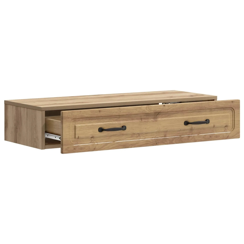 Tavolino da Parete Laterale Rovere Artigianale 899354