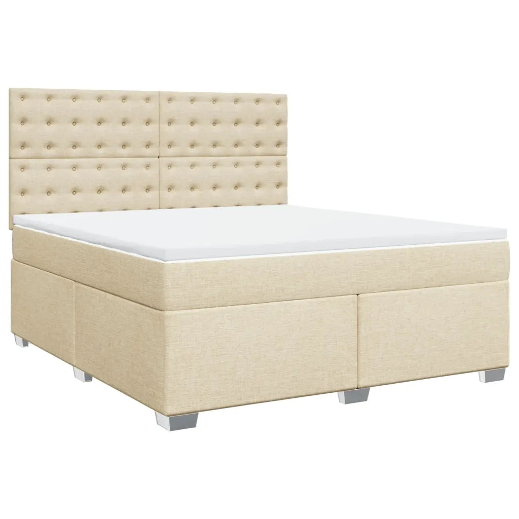 Giroletto a Molle con Materasso Crema 180x200 cm in Tessuto 3290586