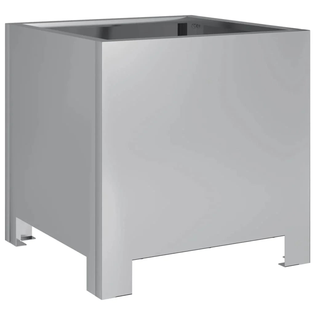 Fioriera rialzata per piante fiori terrazza giardino 30 x 30 x 30 cm acciaio zincato argento 02_0037490