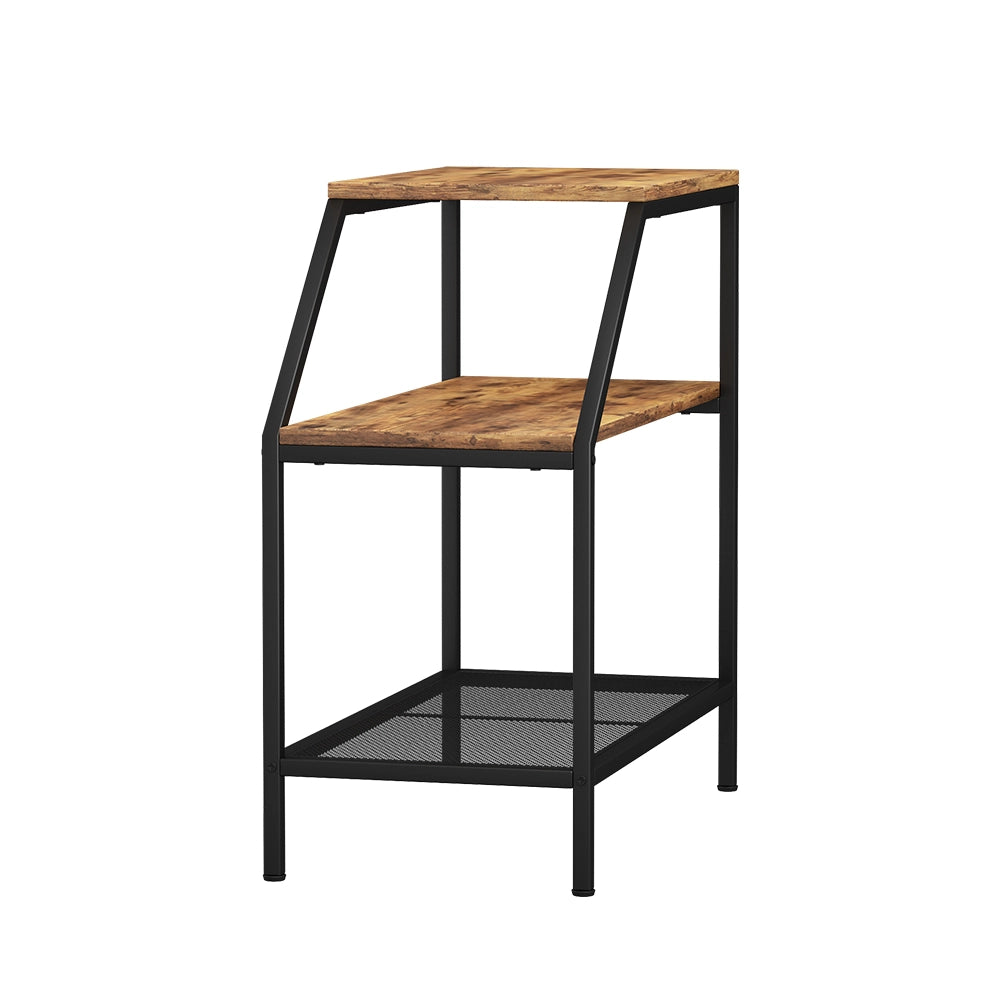 Vicco Tavolino da salotto Rovere rustico 30 x 60 cm con 2 scomparti aperti