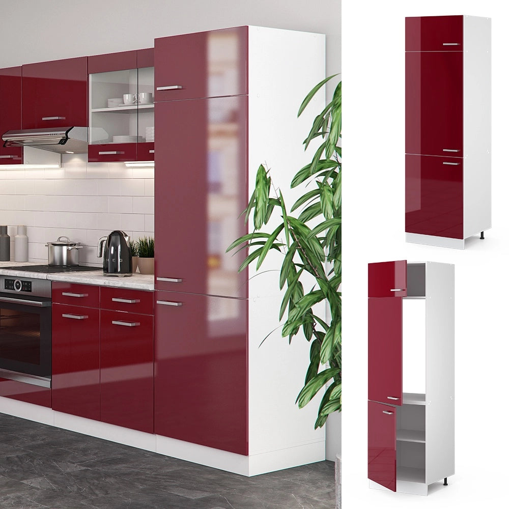 Armadio frigorifero R-Line Rosso lucido/Bianco 60 cm Vicco