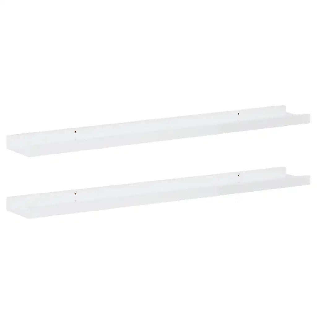 Mensole da Parete 2 pz Bianco Lucido 80x9x3 cm cod mxl 33527