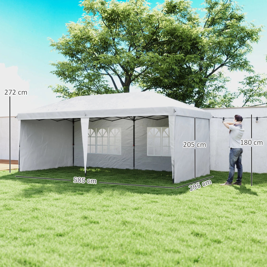Tenda da Giardino Pieghievole 6x3 m ¨C Zephmum ¨C Grigio con Finestre e Borsa di Trasporto
