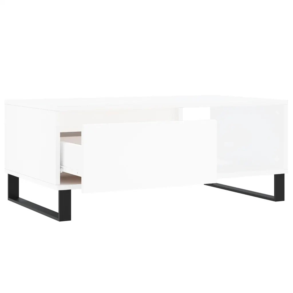 Tavolino da salotto | Tavolino da caff¨¨ | Tavolino da Soggiorno Bianco 90x50x36,5 cm in Legno Multistrato