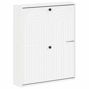 Mobiletto per Scarpe da Muro ALKMAAR 71 x 17 x 86 cm Bianco 896195