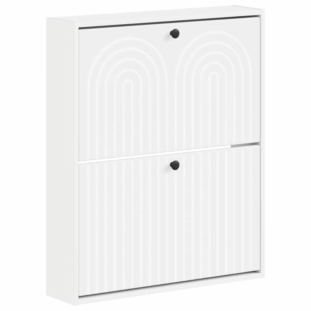 Mobiletto per Scarpe da Muro ALKMAAR 71 x 17 x 86 cm Bianco 896195