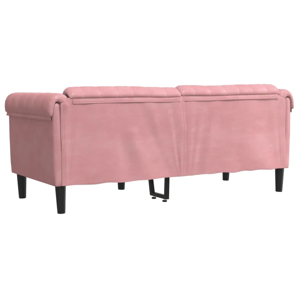 Divano a 2 Posti-Sofa 2 Posti Rosa in Velluto