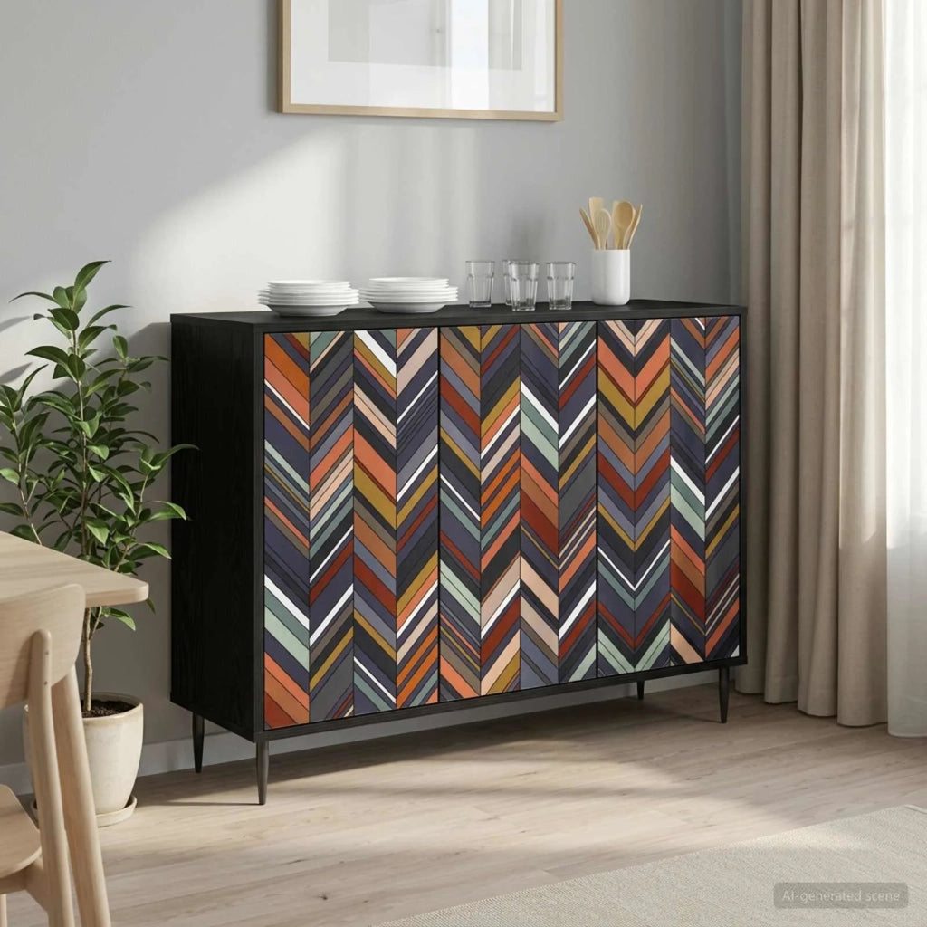 Credenza OMMEN Rovere Nero 102 x 33 x 76 cm 8006979