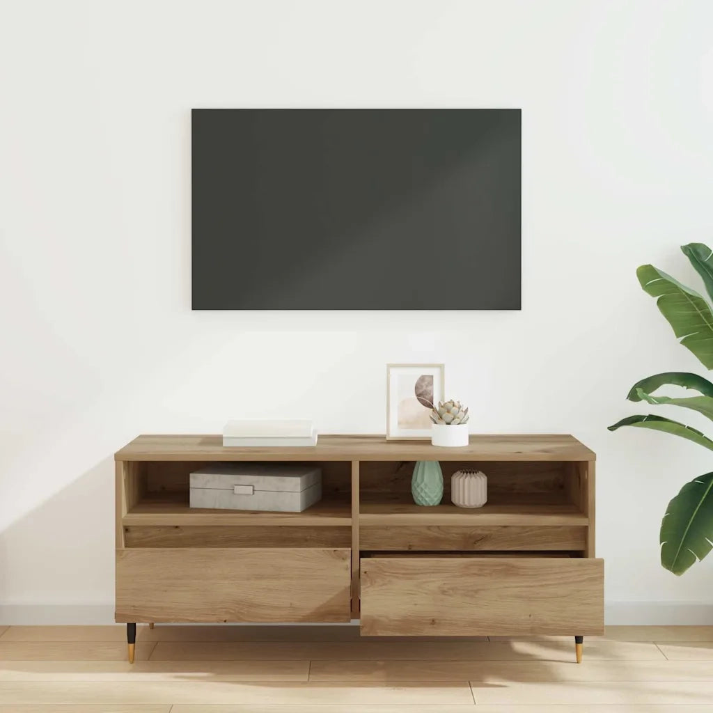 Mobile TV con cassetto Rovere artigianale 100 x 34,5 x 44,5 cm 881778