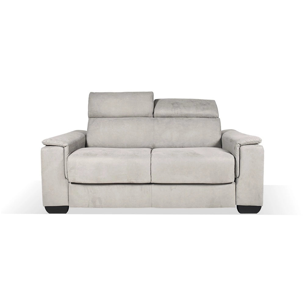 Divano Letto 2 posti in tessuto grigio chiaro Mercurio 194x83x97H