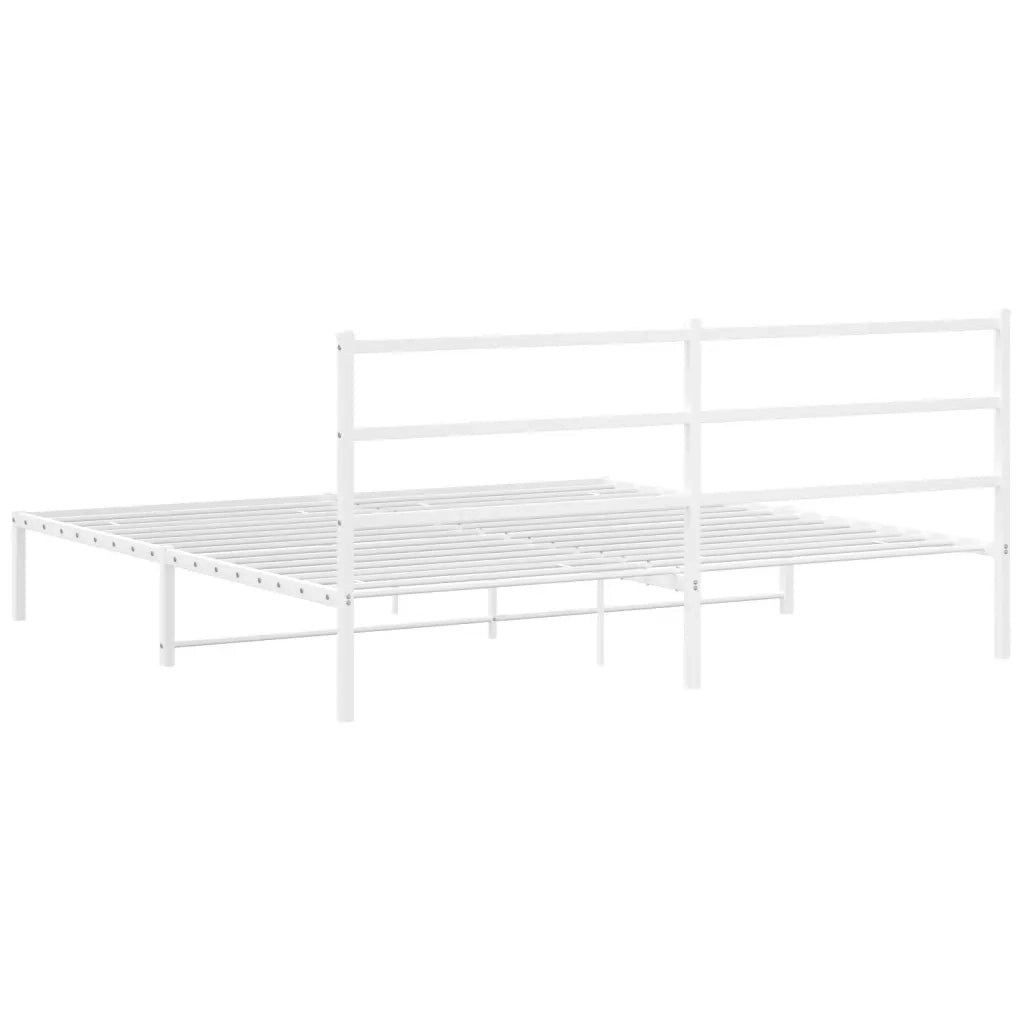 Giroletto con Testiera Metallo Bianco 183x213 cm