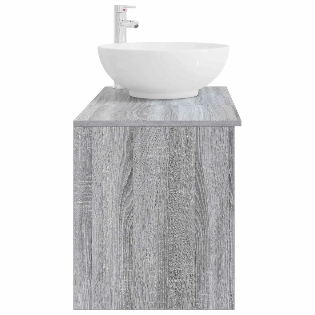 Set di mobili per il bagno 2 pz Sonoma grigio 3403917