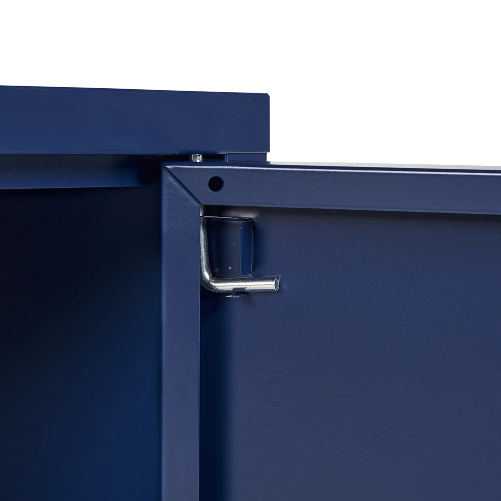Credenza a 2 ante in acciaio blu navy Mobili per ufficio a casa Ripiani per gambe Design industriale