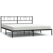Letto matrimoniale | Letto per adulti | Giroletto con Testiera in Metallo Nero 200x200 cm
