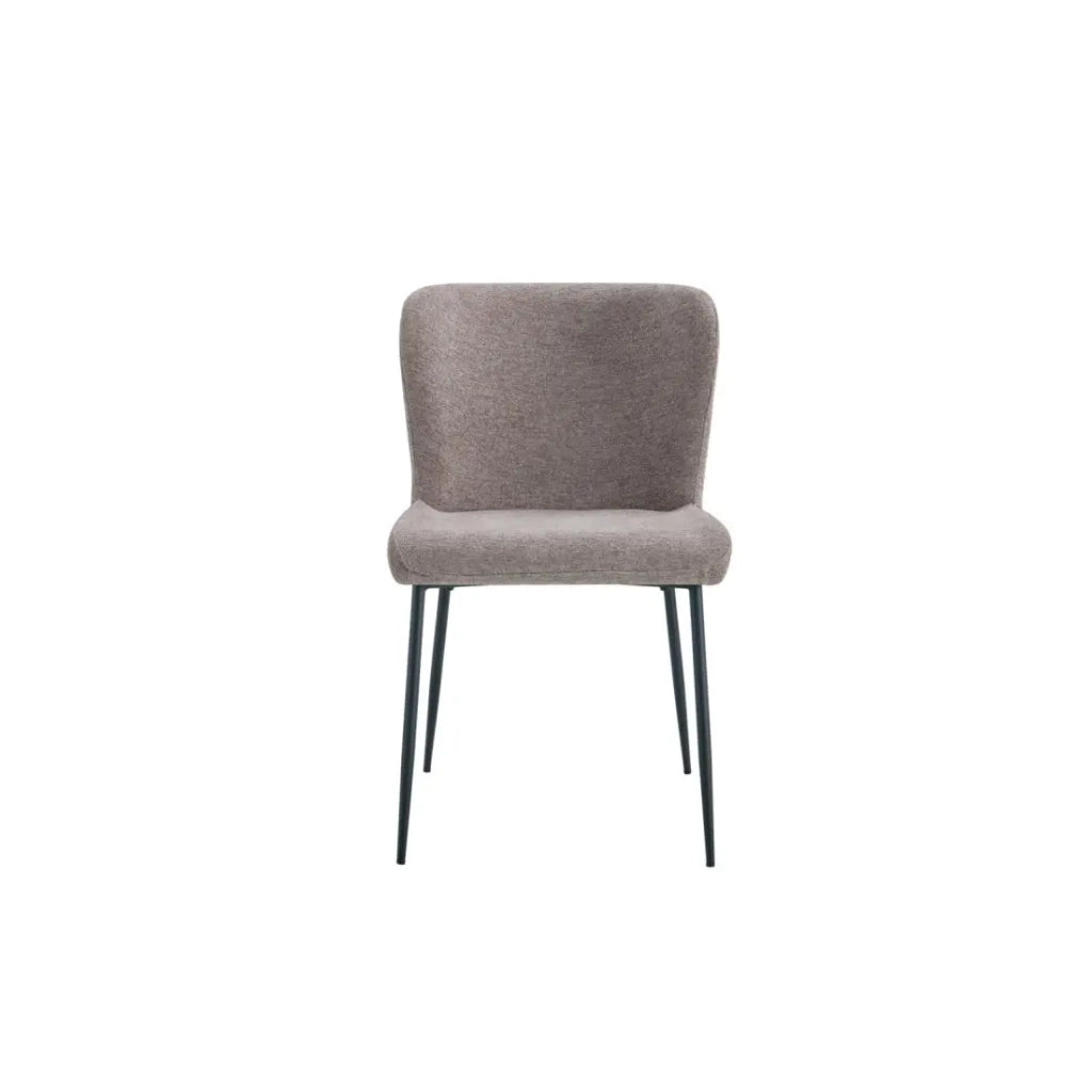 Set di 2 sedie LISE – Tessuto sabbia – Gambe in metallo – Comfort moderno – Design morbido e naturale
