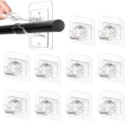 Sostegno per tende in ABS trasparente - 10 pezzi - Idoneo per diametro di asta 15-22 mm - Dimensioni: 6 x 6 cm - Sostegno per tenda