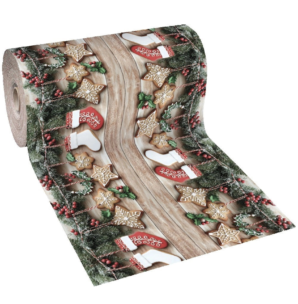 Passatoia Natalizia Tappeto Corsia Ingresso Natale Marciapiede Interno Esterno 100x500 Cm (C)