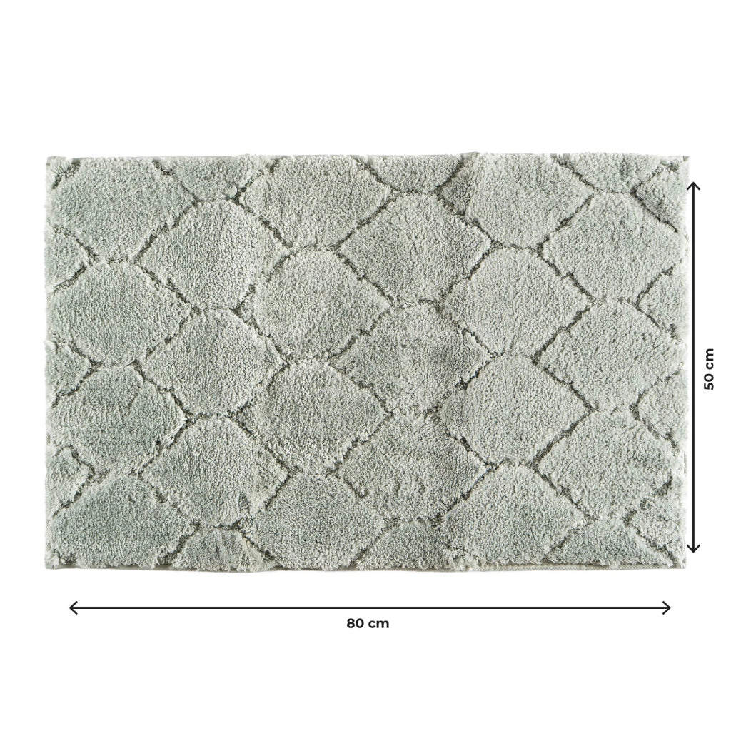Tappeto Bagno Antiscivolo Effetto Rilievo Assorbente, Morbido, Lavabile in Lavatrice 50x80 / 60x120 cm 50x80 Cm - Salvia