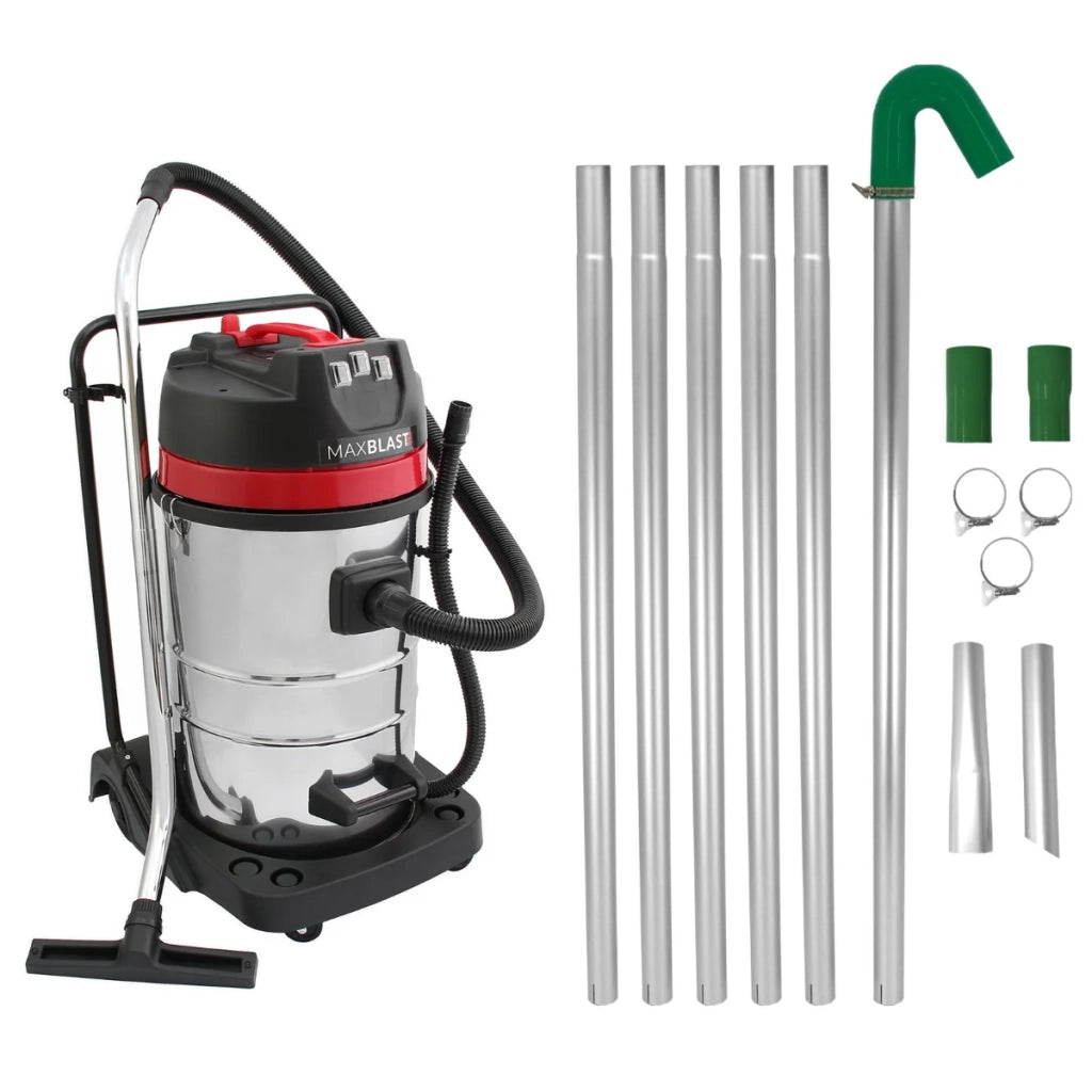 Kit di aspirazione per grondaie e aspirapolvere a secco e umido da 80 litri