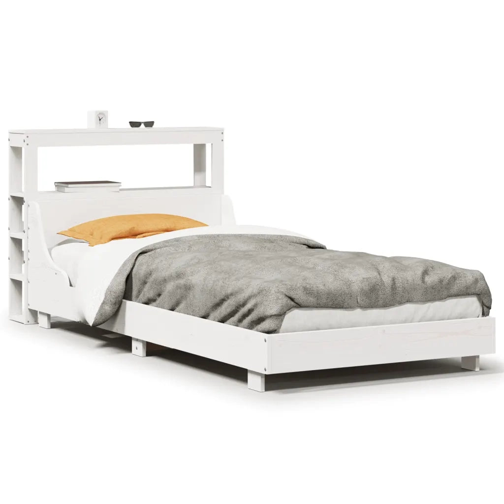 Letto senza Materasso Bianco 90x190 cm in Legno Massello Pino 3306442