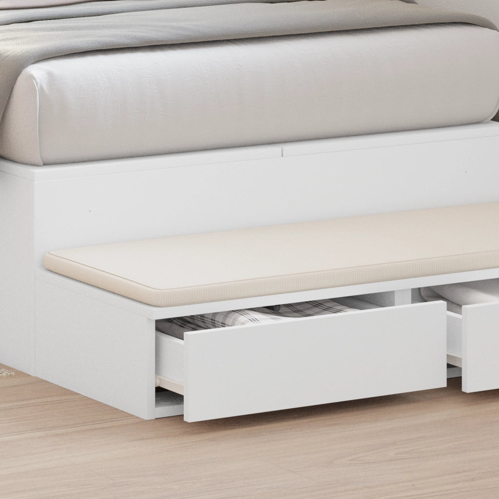 Cassetti per Letto Bianco 80x36,5x16,5 cm in Legno Composito