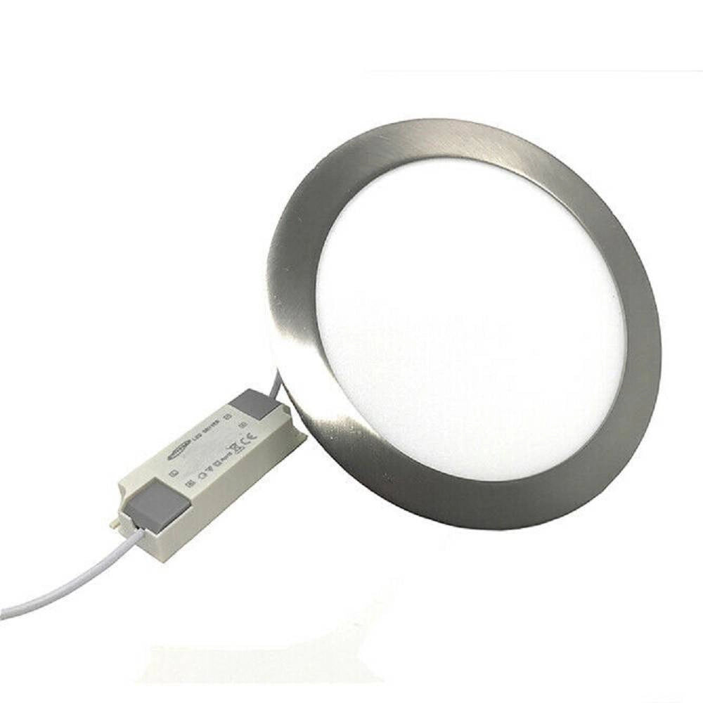 Trade Shop - Pannello Led Incasso Silver Tondo Slim 3 W Luce 6500k 3000k 4000k P73a-a -