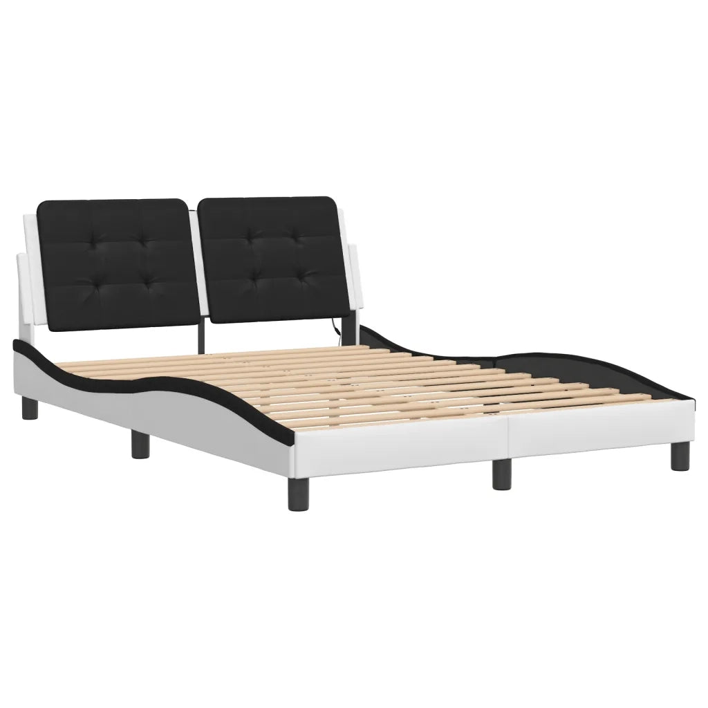 Giroletto con LED senza Materasso Zadar Bianco e Nero 140x190 cm