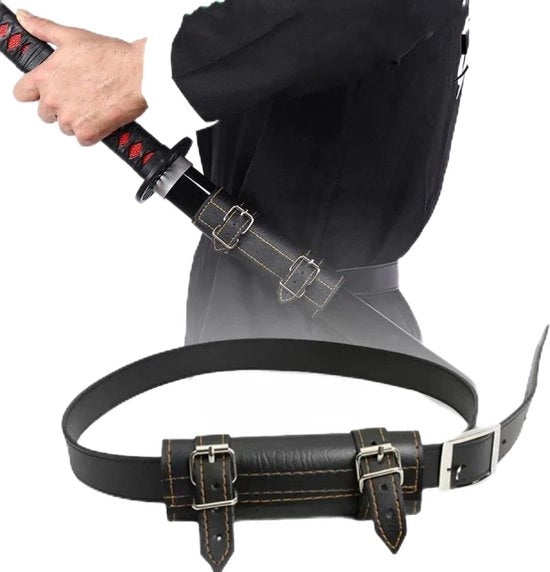 Supporto per Spada con Cinturino - Supporto per Spada in PU con Cinturino - Supporto per Katana per Cosplay - Amanti del Samurai