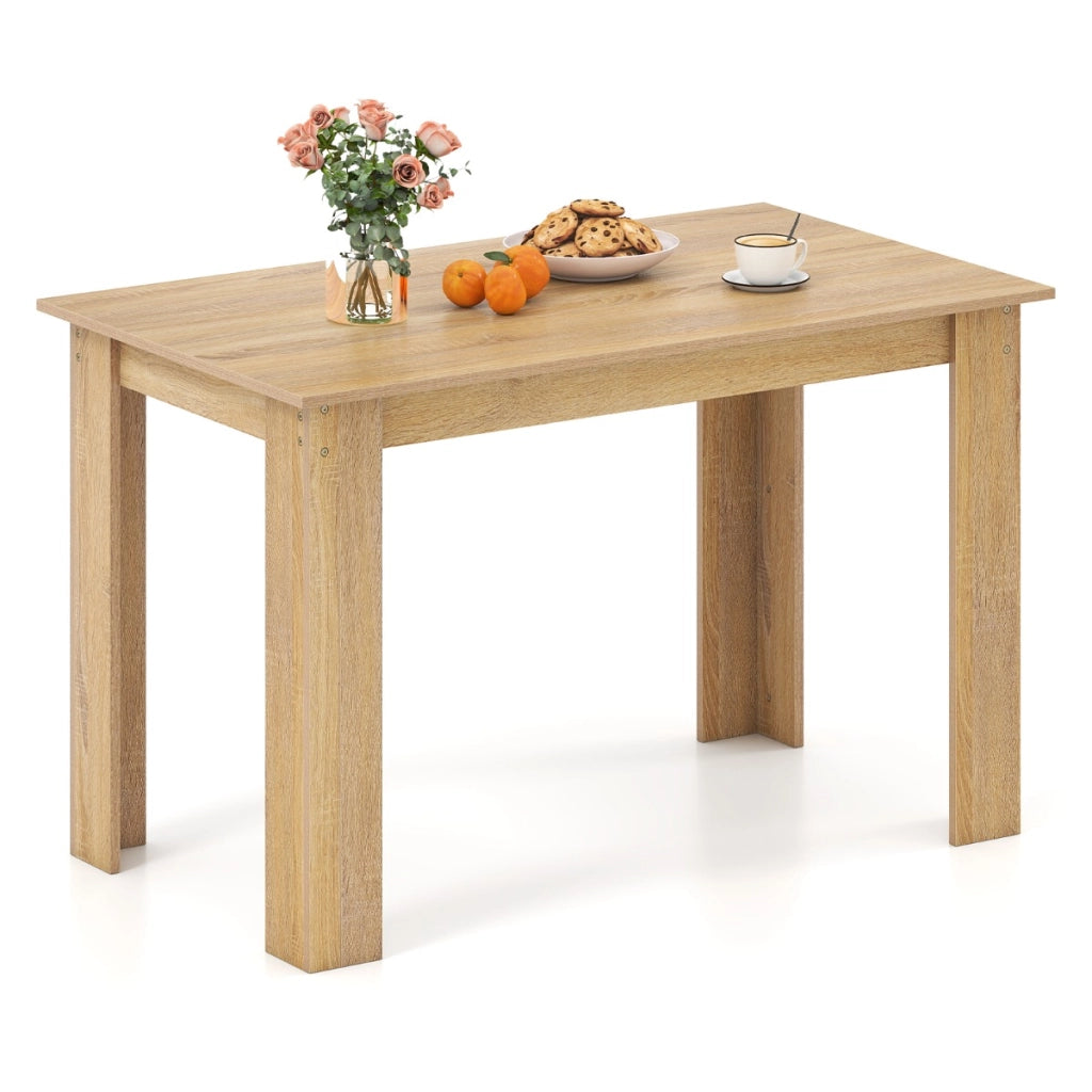 Tavolo rettangolare in legno da cucina moderno in stile rustico, Tavolo da pranzo 120 CM per angolo colazione Naturale