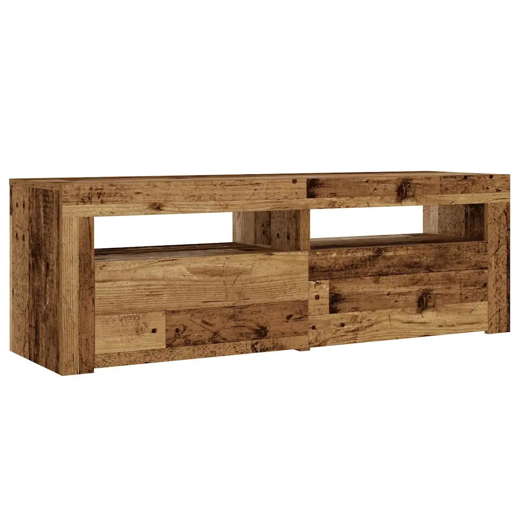 Comodini 2 pz con Luci LED Legno Antico 60x35x40 cm 3329161