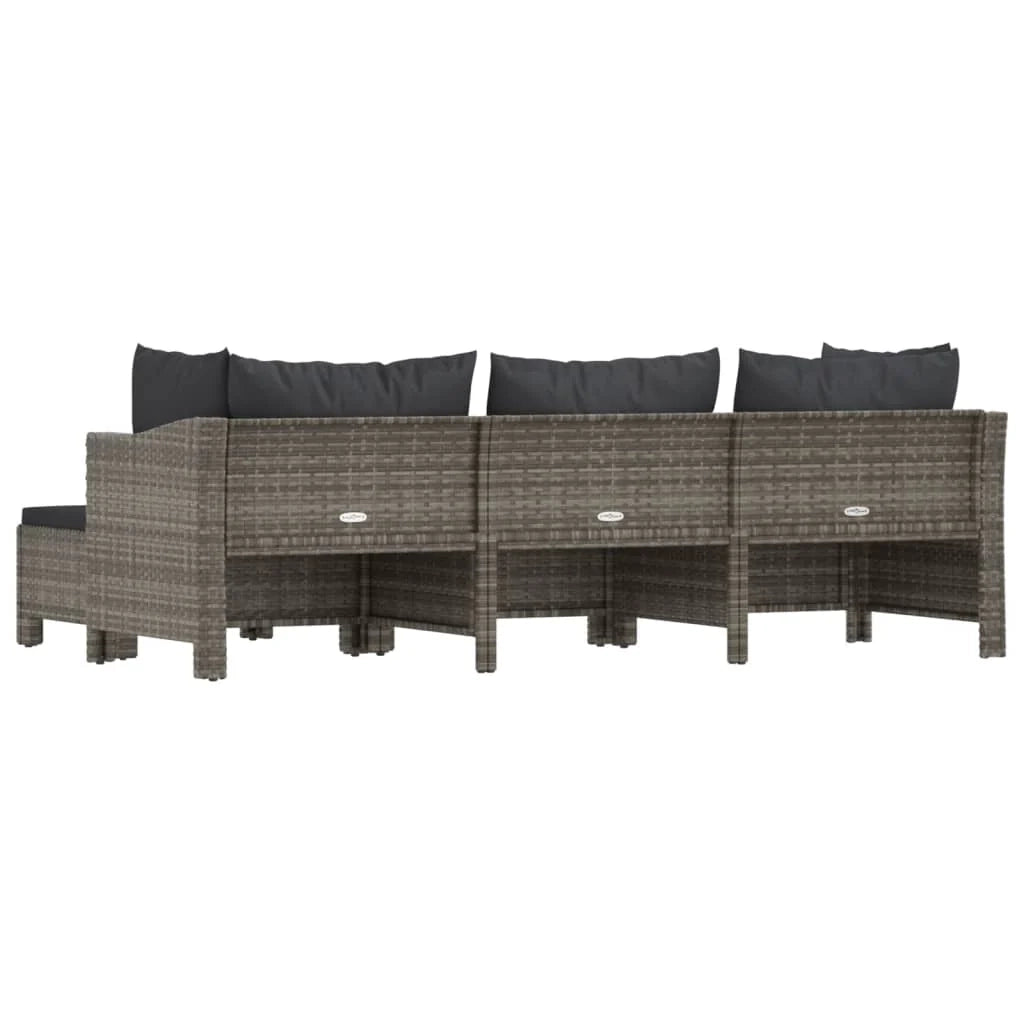 Set di mobili da giardino mobili da esterno set da 4 pezzi con cuscini resina intrecciata grigia 02_0016142