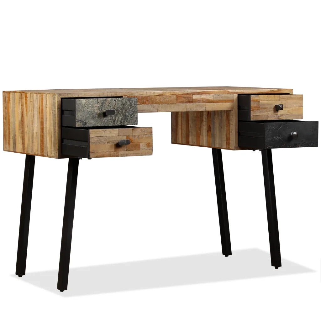Scrivania | Tavolo da Ufficio in Legno Massello di Teak di Recupero 110x50x76 cm
