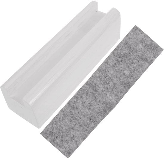 Supporto per Specchio Antiscivolo in Legno - Base Fissa con Copertura - Supporto per Specchio in Legno - Design Elegante Bianco - Resistente ai Colpi