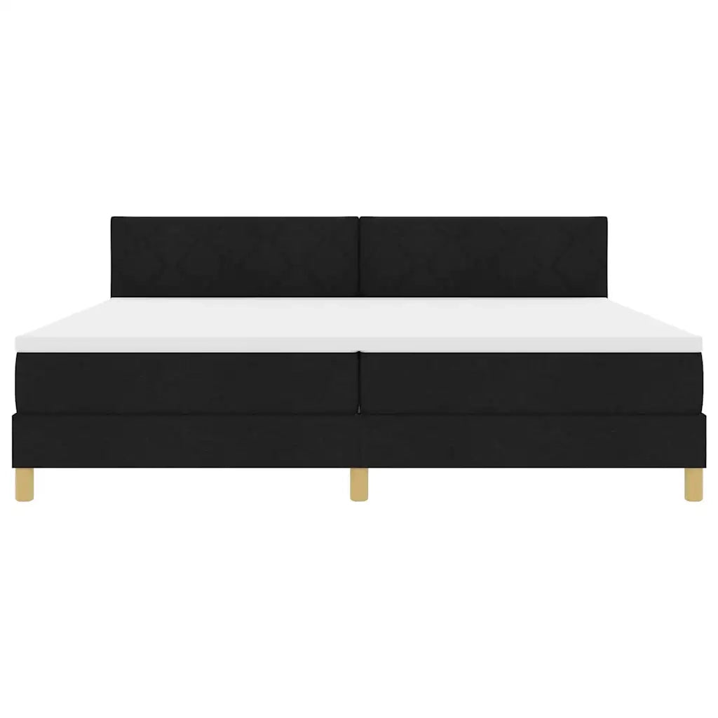 Letto a molle con cuscino Nero 200 x 200 cm Tessuto 3339023