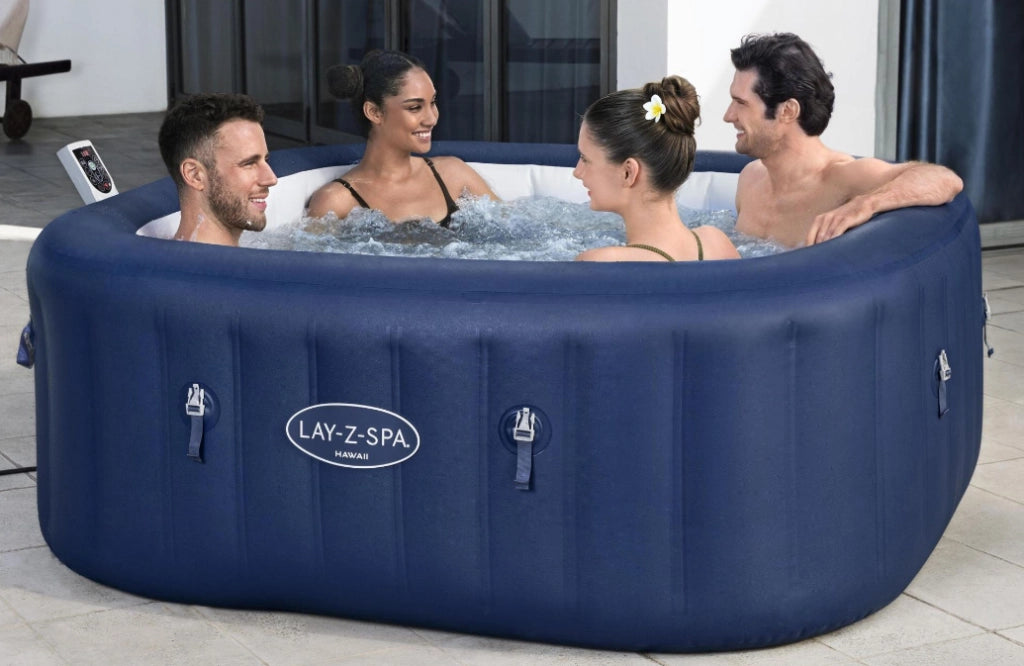 Bestway 6001h piscina idromassaggio gonfiabile hawaii lay-z-spa airjet 4-6 persone quadrato