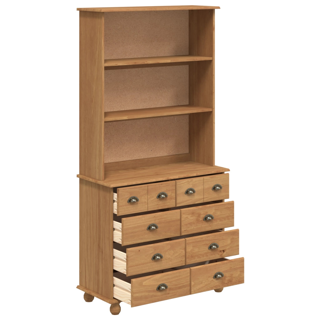 Hutch  'ASKIM'Miele bruno 91x40x183 cm Legno massello di pino