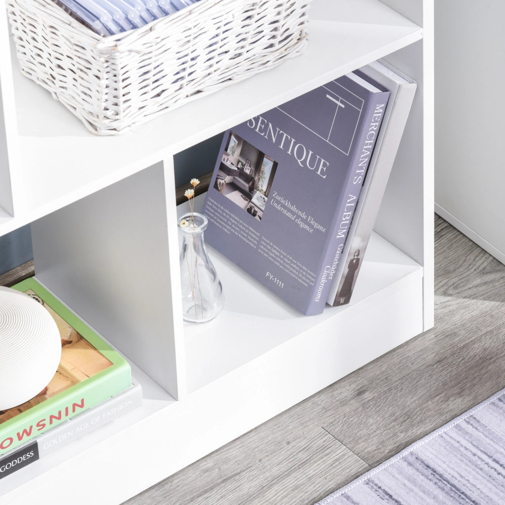 Libreria 4 Livelli 10 Scomparti ¨C zephmum ¨C Bianco 100x24x140