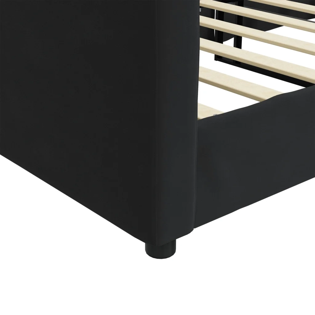 Letto da Giorno Nero 90x190 cm in Velluto 354151