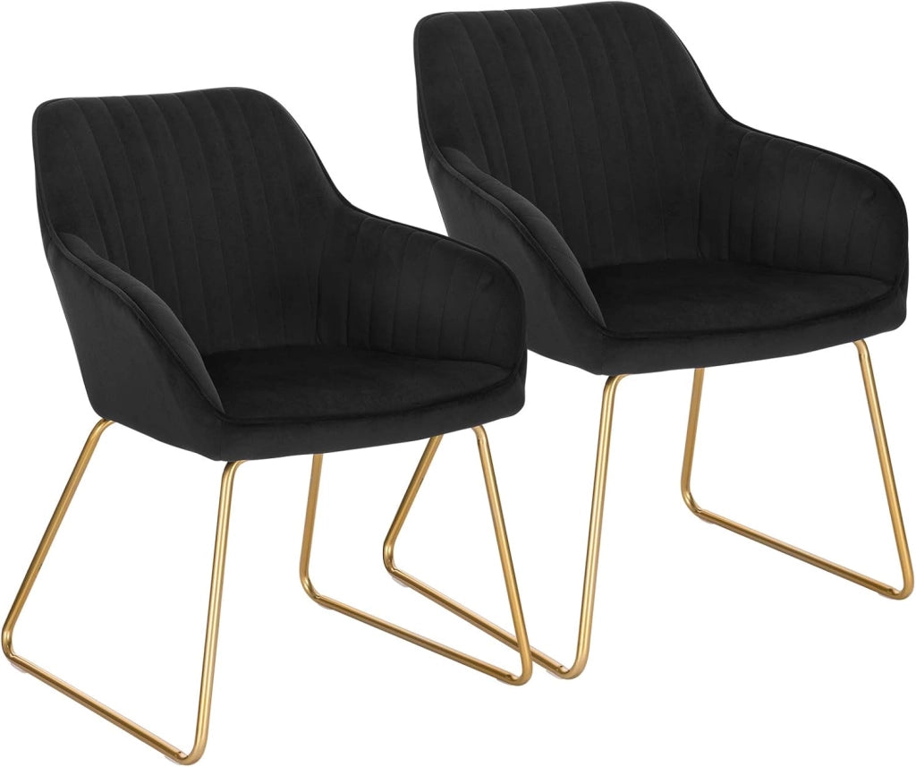 1x sedie sala da pranzo sedie cucina moderne poltroncina salotto Adatte per Sala da Pranzo, Soggiorno, Camera da Letto Estetica in Tessuto di velluto Metallo dorato Blu BH246bl-1