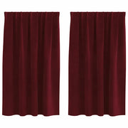 Tende Oscuranti | Tende Blackout 2 pz Rosso Vino 140 x 140 cm Velluto