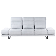 Divano moderno a 3 posti con Rivestimento in poliestere grigio chiaro e Gambe in acciaio soggiorno elegante