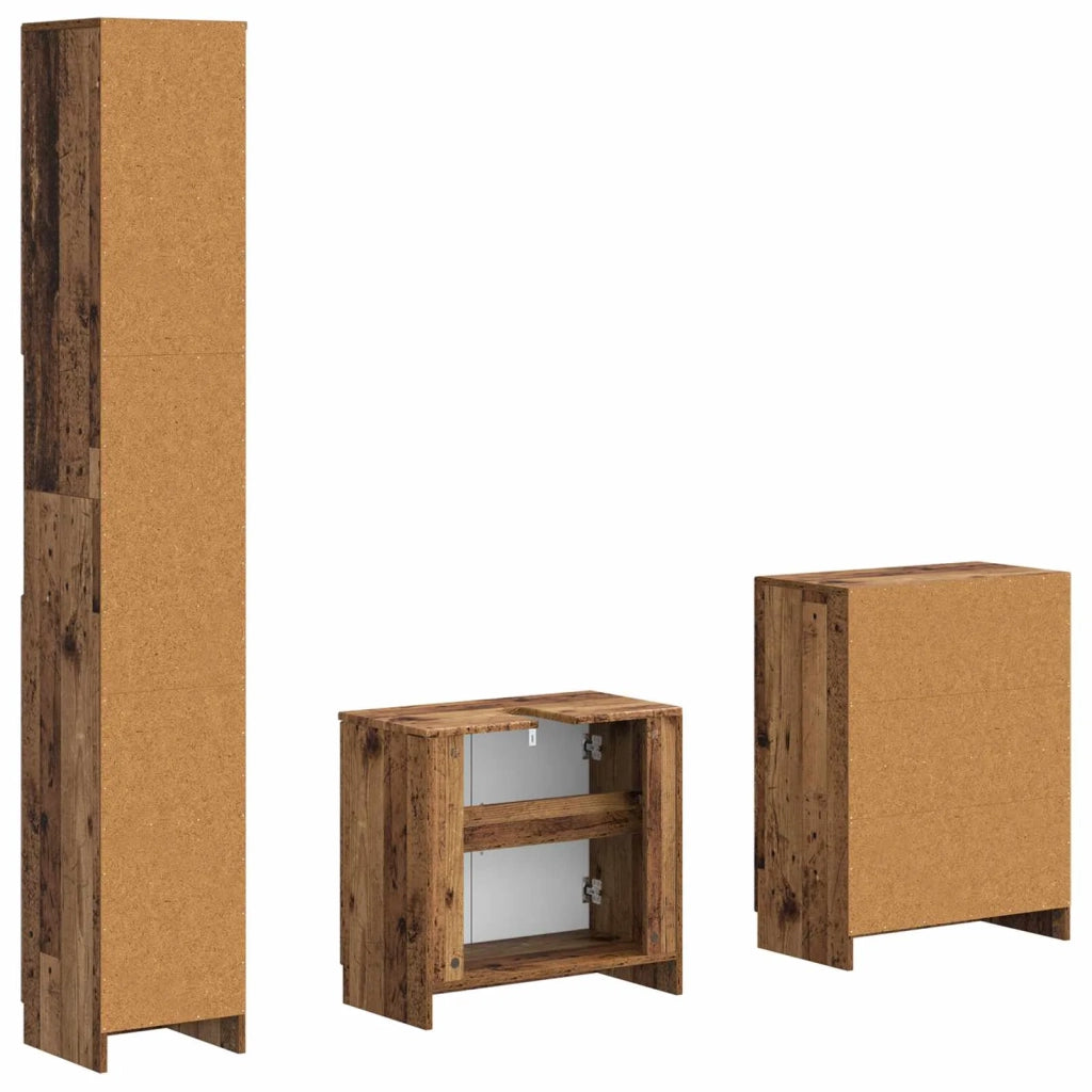 Set di armadietti da bagno in 3 pezzi UTRECHT Legno antico 3417493