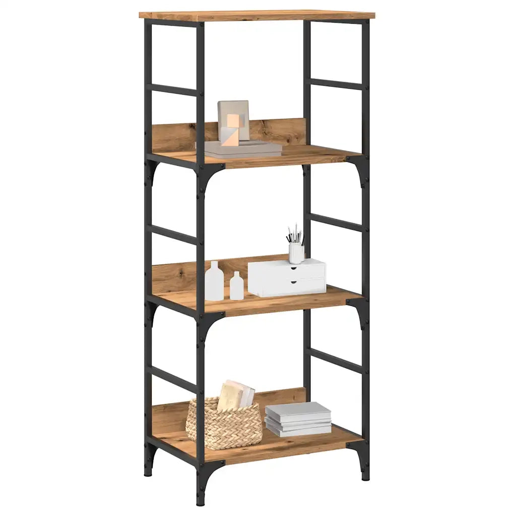 Libreria-Scaffale per Libri-Mobile di Stoccaggio Rovere Artigianale 50x33x117,5 cm Legno Multistrato