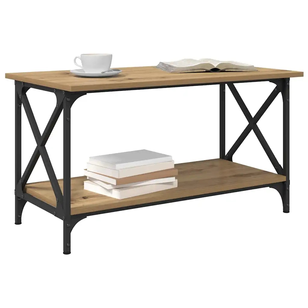 vidaXL Tavolino da salotto rovere artigianale 80 x 45 x 45.5 cm