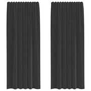 Tende in Voile con Tasche per Aste 2 pz Nero