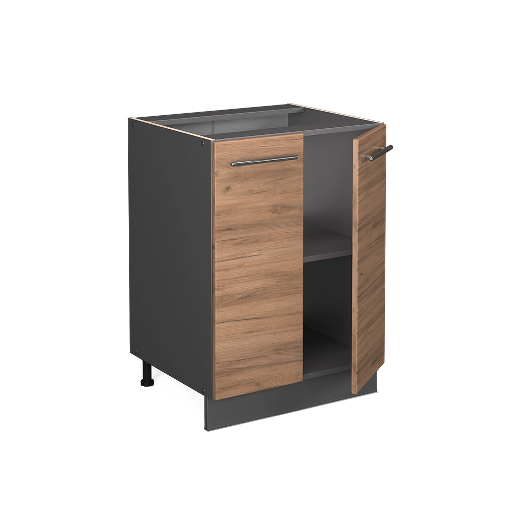 Mobiletto base cucina Fame-Line Rovere dorato/Antracite 60 cm, PL Antracite Vicco