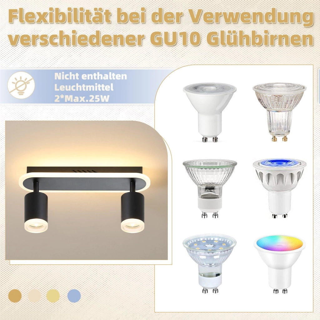 ZMH Faretto da soffitto bianchi 2 fiamme GU10 metallo luce calda per camera letto